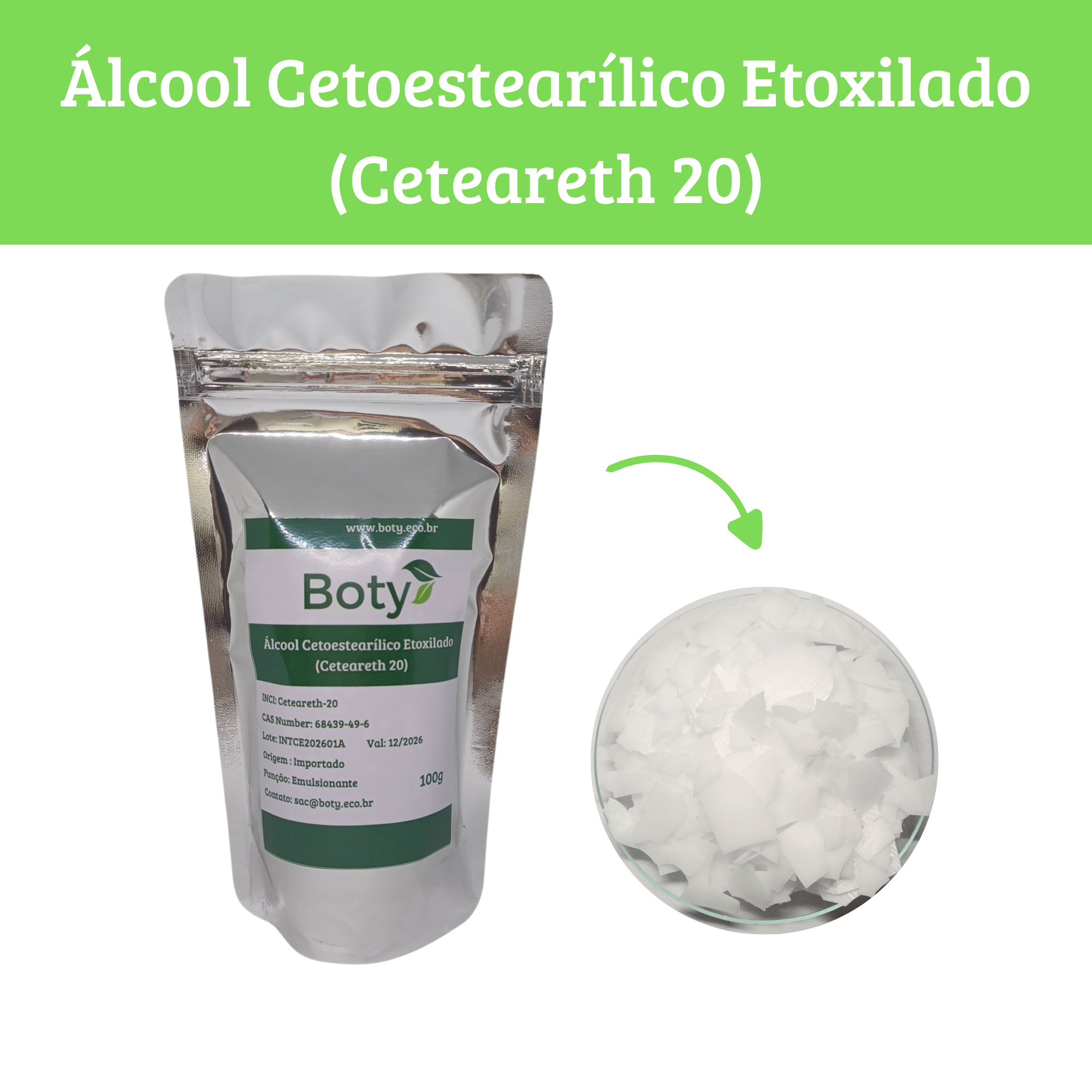 Álcool Cetoestearílico Etoxilado (Ceteareth 20)
